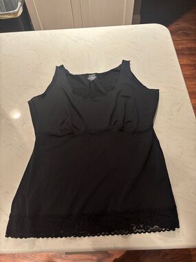 Black Lace Hem Tank Top